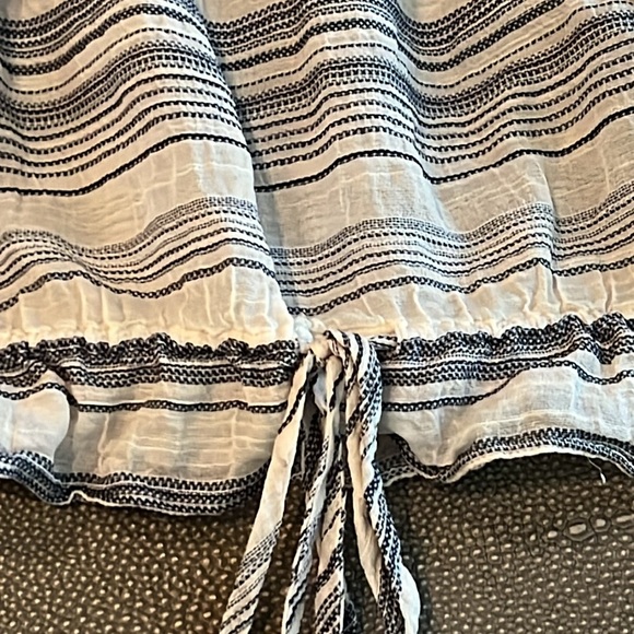 Theory cream with navy stripe blouse. S. EUC - Picture 3 of 5